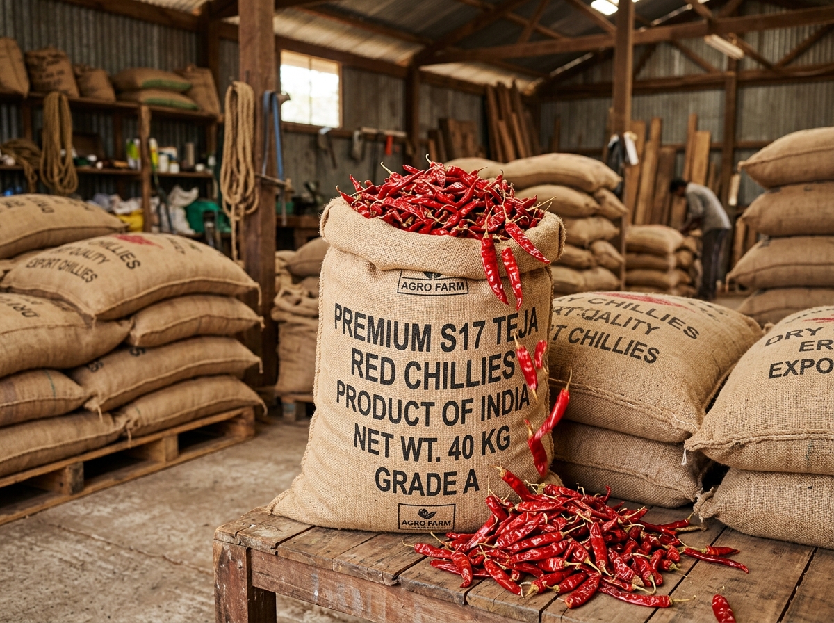 S17 Teja Farmer Packing Dry Red Chilli